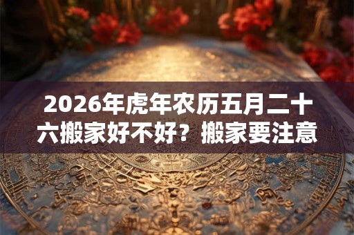 2026年虎年农历五月二十六搬家好不好？搬家要注意什么？