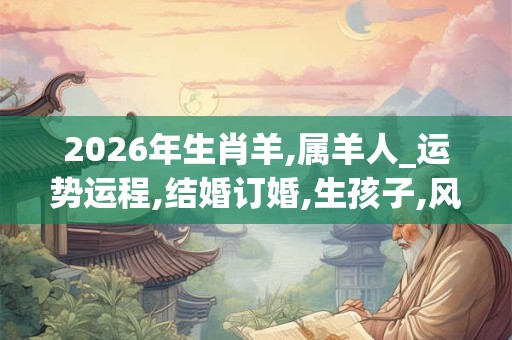 2026年生肖羊,属羊人_运势运程,结婚订婚,生孩子,风水宜忌