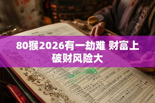 80猴2026有一劫难 财富上破财风险大