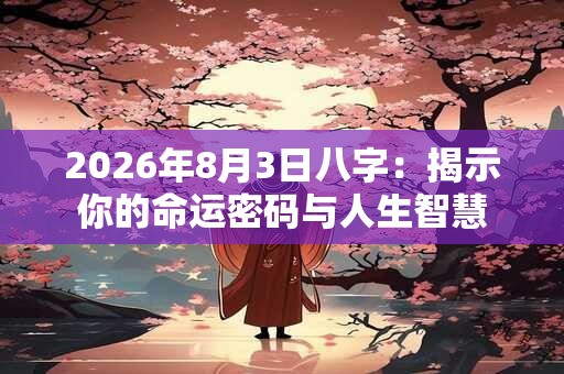 2026年8月3日八字：揭示你的命运密码与人生智慧