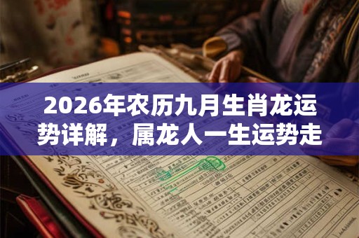 2026年农历九月生肖龙运势详解,属龙人一生运势走向 2026年农历九月生肖龙运势详解,属龙人一生运势走向