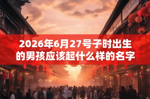 2026年6月27号子时出生的男孩应该起什么样的名字