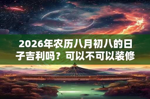 2026年农历八月初八的日子吉利吗?可以不可以装修动土? 2026年农历八月初八的日子吉利吗?可以不可以装修动土?