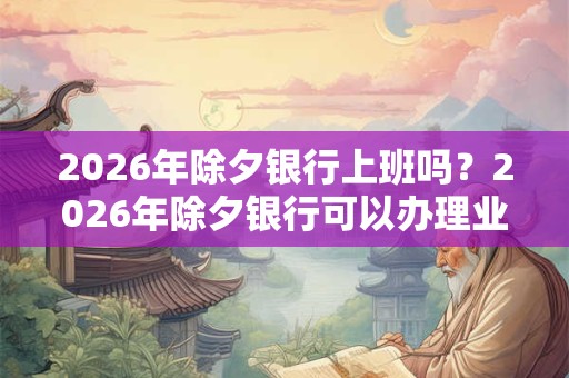 2026年除夕银行上班吗?2026年除夕银行可以办理业务吗? 2026年除夕银行上班吗?2026年除夕银行可以办理业务吗?