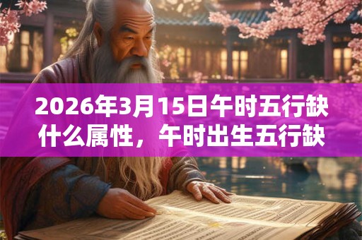 2026年3月15日午时五行缺什么属性,午时出生五行缺什么 2026年3月15日午时五行缺什么属性,午时出生五行缺什么