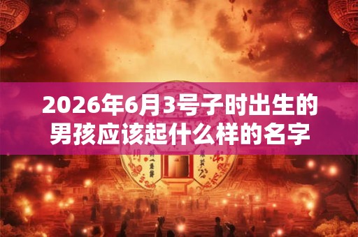 2026年6月3号子时出生的男孩应该起什么样的名字 2026年6月3号子时出生的男孩应该起什么样的名字