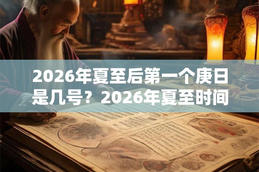 2026年夏至后第一个庚日是几号？2026年夏至时间几月几日？