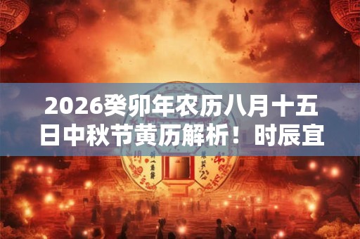 2026癸卯年农历八月十五日中秋节黄历解析！时辰宜忌解析！