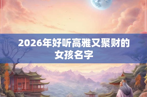 2026年好听高雅又聚财的女孩名字