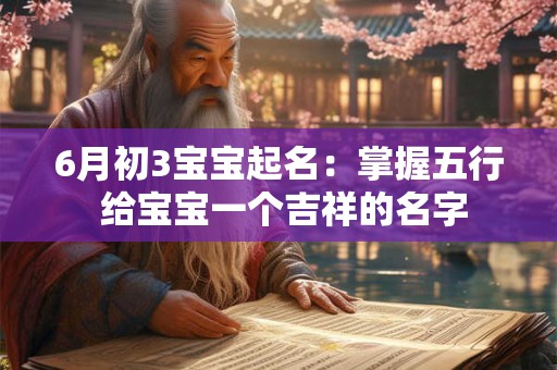 6月初3宝宝起名：掌握五行 给宝宝一个吉祥的名字