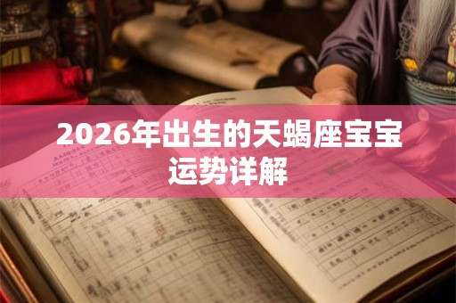 2026年出生的天蝎座宝宝运势详解