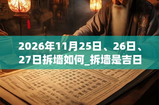 2026年11月25日、26日、27日拆墙如何_拆墙是吉日吗