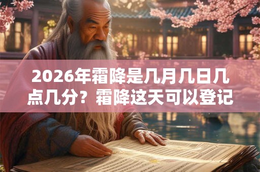 2026年霜降是几月几日几点几分？霜降这天可以登记结婚证吗？