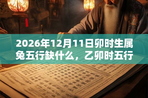 2026年12月11日卯时生属兔五行缺什么，乙卯时五行缺什么