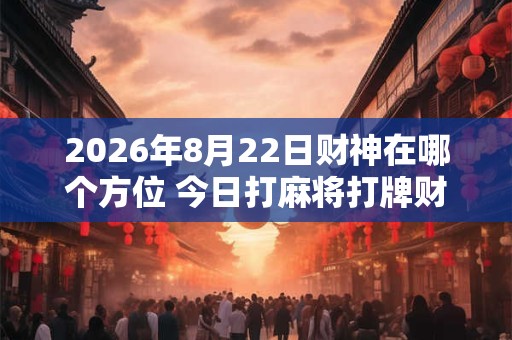 2026年8月22日财神在哪个方位 今日打麻将打牌财运方位！