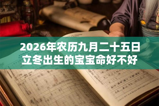 2026年农历九月二十五日立冬出生的宝宝命好不好