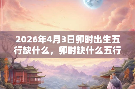 2026年4月3日卯时出生五行缺什么，卯时缺什么五行