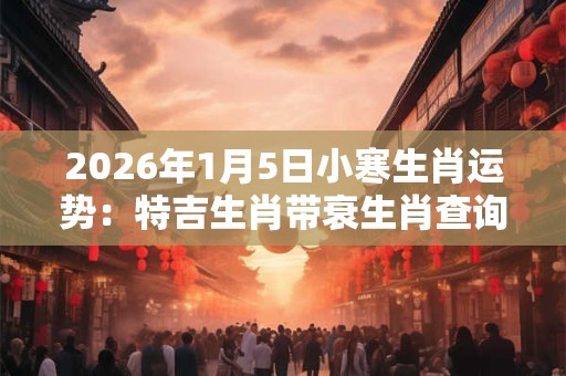 2026年1月5日小寒生肖运势：特吉生肖带衰生肖查询