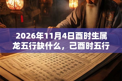 2026年11月4日酉时生属龙五行缺什么，己酉时五行缺什么