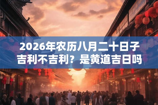 2026年农历八月二十日子吉利不吉利?是黄道吉日吗? 2026年农历八月二十日子吉利不吉利?是黄道吉日吗?