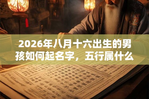 2026年八月十六出生的男孩如何起名字，五行属什么