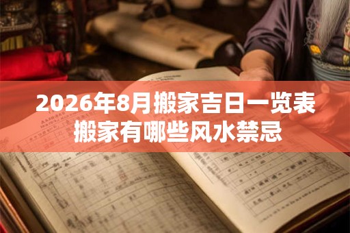 2026年8月搬家吉日一览表 搬家有哪些风水禁忌
