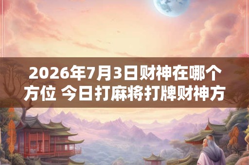 2026年7月3日财神在哪个方位 今日打麻将打牌财神方位！