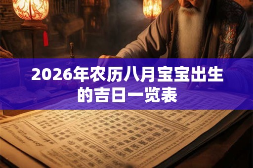 2026年农历八月宝宝出生的吉日一览表 2026年农历八月宝宝出生的吉日一览表