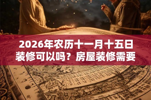 2026年农历十一月十五日装修可以吗？房屋装修需要注意什么风水？