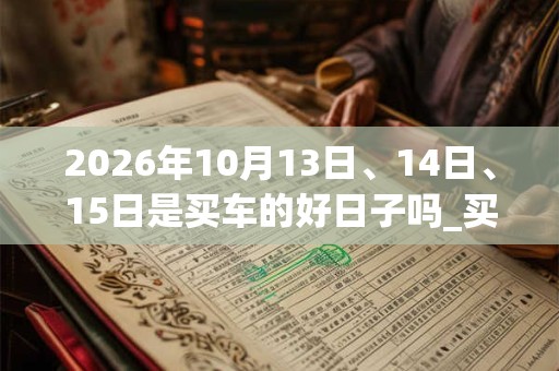 2026年10月13日、14日、15日是买车的好日子吗_买车可以吗