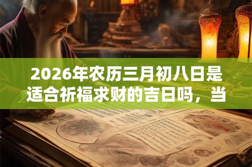 2026年农历三月初八日是适合祈福求财的吉日吗，当日卦象好吗？