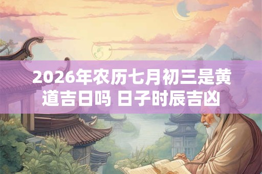 2026年农历七月初三是黄道吉日吗 日子时辰吉凶