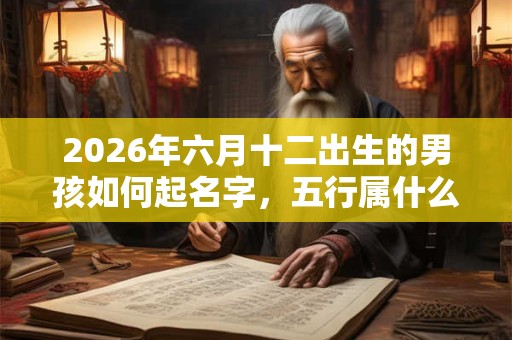 2026年六月十二出生的男孩如何起名字，五行属什么