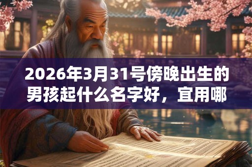 2026年3月31号傍晚出生的男孩起什么名字好，宜用哪些名字呢？