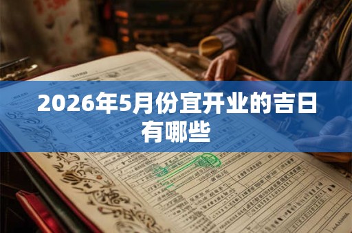 2026年5月份宜开业的吉日有哪些