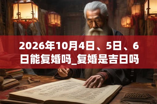 2026年10月4日、5日、6日能复婚吗_复婚是吉日吗