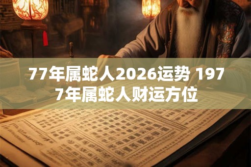 77年属蛇人2026运势 1977年属蛇人财运方位
