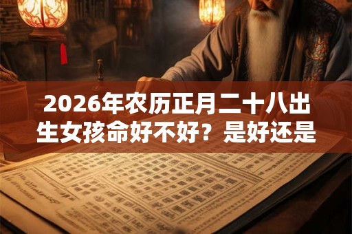 2026年农历正月二十八出生女孩命好不好？是好还是坏？