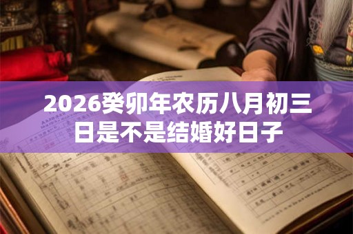2026癸卯年农历八月初三日是不是结婚好日子