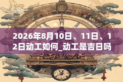 2026年8月10日、11日、12日动工如何_动工是吉日吗 2026年8月10日、11日、12日动工如何_动工是吉日吗