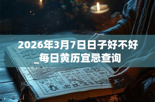 2026年3月7日日子好不好_每日黄历宜忌查询