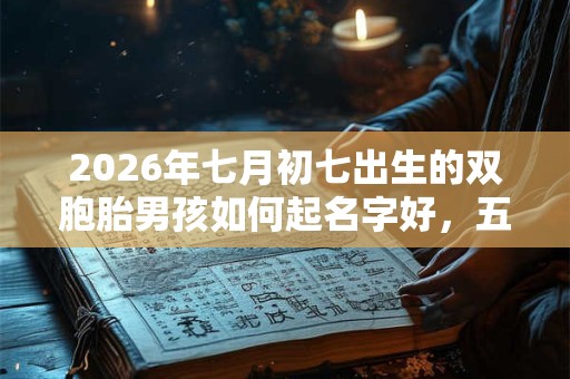 2026年七月初七出生的双胞胎男孩如何起名字好，五行属什么？
