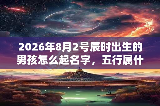 2026年8月2号辰时出生的男孩怎么起名字，五行属什么