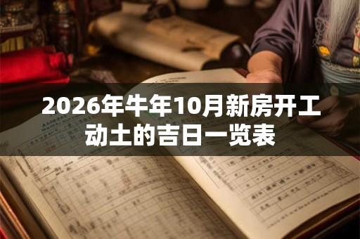 2026年牛年10月新房开工动土的吉日一览表