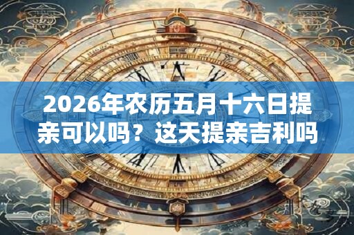 2026年农历五月十六日提亲可以吗?这天提亲吉利吗? 2026年农历五月十六日提亲可以吗?这天提亲吉利吗?