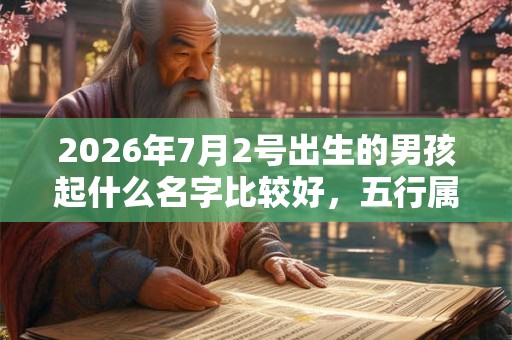2026年7月2号出生的男孩起什么名字比较好，五行属什么