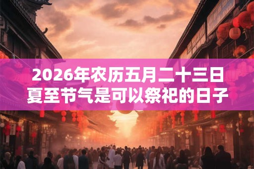 2026年农历五月二十三日夏至节气是可以祭祀的日子吗？