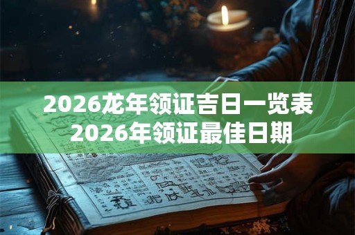 2026龙年领证吉日一览表 2026年领证最佳日期