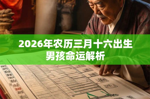 2026年农历三月十六出生男孩命运解析