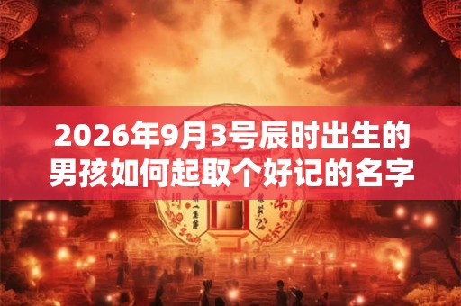 2026年9月3号辰时出生的男孩如何起取个好记的名字和五行属性